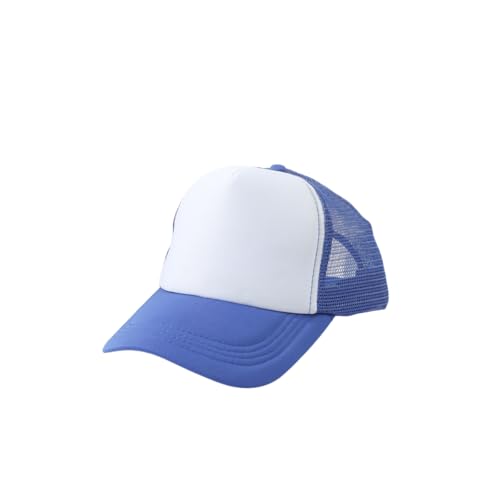Tibllnay Two Tone Trucker Hat Summer Mesh Cap with Adjustable Snapback Strap - Breathable Lightweight Baseball Cap for Men Women, Outdoor Sports (US, Alpha, One Size, White and Royal Blue)