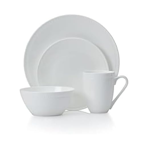 Mikasa Loria 16-Piece Bone China Dinnerware Set - Dishwasher & Microwave Safe, Service for 4, White