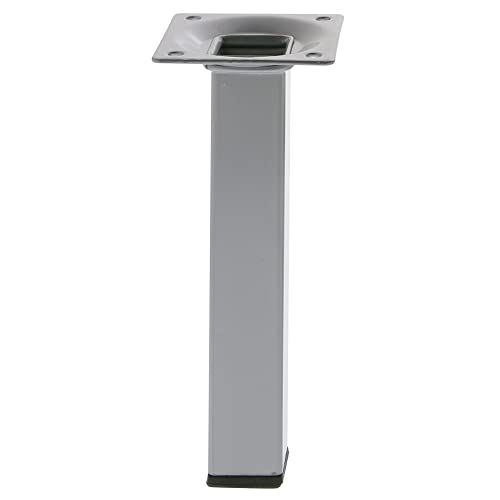 amig - Square Furniture Leg, Silver, 25 x 25 x 350 mm