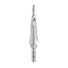 Industrial HSS Step Drill Bit 1/8 to 1/2 with 1/4 Shank, Unibit Double Spiral Flute with 13 Step Size for Metal, Stainless Steel, Aluminum, Plastic