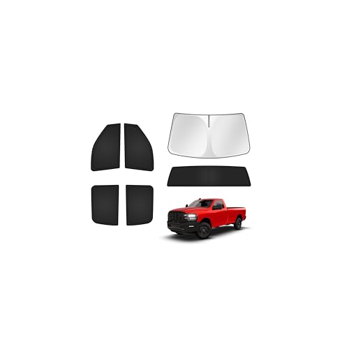 T TGBROS Windshield Sun Shade for Dodge Ram 2500 3500 2010-2025 2026 Car Window Shades Thicken UV Block and Blackout Privacy Foldable Sunshades 6PCS Accessories Keep Cool Sun Visor Covers by T TGBROS - Used condition - US$47.80
