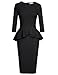 MUXXN Women's Plus Size Bodycon Flattering Cocktail Party Dress (Black XXL)