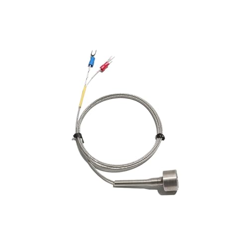 AIRUIXI Capteur de température Termopar de adsorción magnética Fuerte con Interfaz en Forma de U Tipo K/PT100 de 0 a 350 Grados con Cable blindado de Acero Inoxidable(K Type,1M)