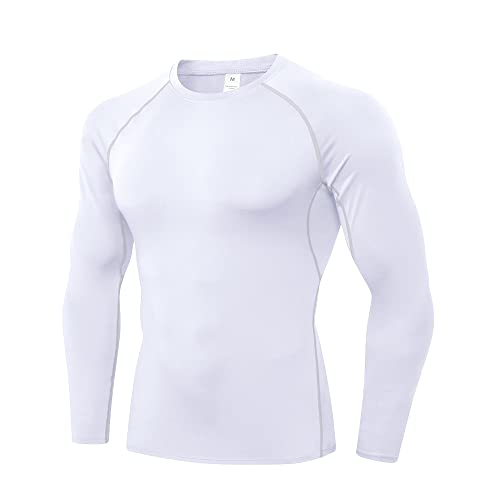Cargfm Men's Long Sleeve Compression Shirts, Athletic Base Layer Top Cool Dry Running T-Shirt #TOP26