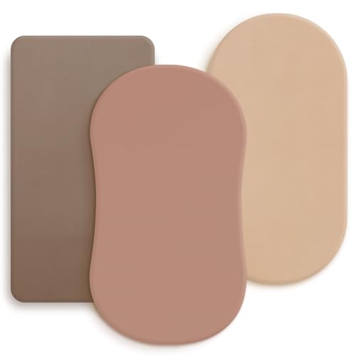 Image of GRSSDER Stretchy Ultra Soft Fitted Bassinet Sheet 3 Pack, Universal Fit for Bassinets Baby Cradle Moses Basket Oval Rectangle Mattress Safe and Snug, Jersey Bassinet Sheets for Baby, Brown