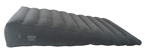 ObboMed HR-7690B Übergroßes Aufblasbares Bettkeilkissen mit Velouroberfläche, Inklusive Aufbewahrungstasche, zum Schlafen, auf Reisen; Grau - 115 (B) x 76 (L) x 20-4 (H) cm Cover