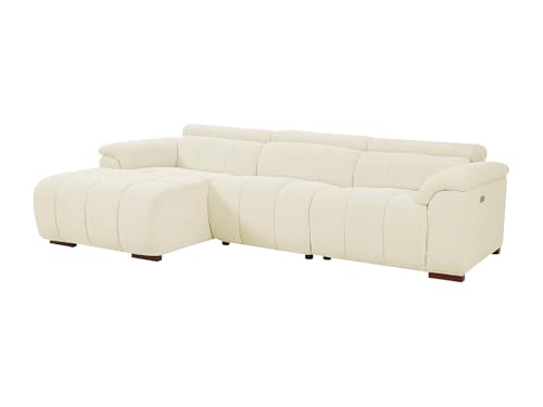 Vente-unique - Canapé d'angle Gauche Relax électrique en Tissu Beige MOLPICA