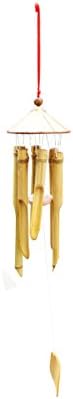 Amayo Home Crafted Large Plain Antique Looking Bamboo Wind Chime Relaxing, Natural Sound. Bamboo Drop Noisemakers 11.8". Eco Friendly & Perfect Decoration for Your Home, Porch or Sunroom