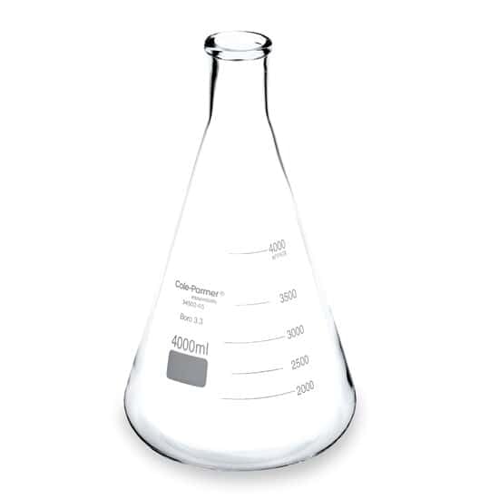 cole-parmer elementos Erlenmeyer, cristal, 4000 ml, 1/pk