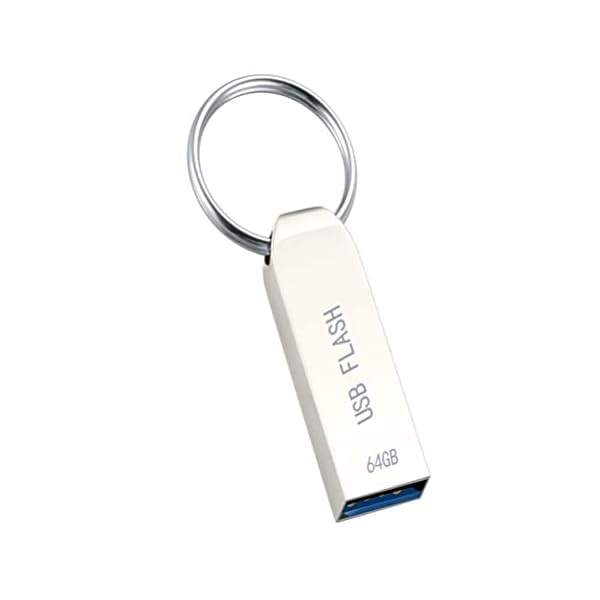 USB Stick 64 GB Metall USB 3.0 Wasserdichter USB Memory Stick für Speicherung und Backup mit Schlüsselager