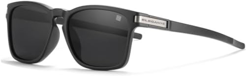ELEGANTE Unisex-Fit Design Polarized Square Sunglasses for Men (C1 – Black) ELEGANTE Unisex-Fit Design Polarized Square Sunglasses for Men (C1 – Black)