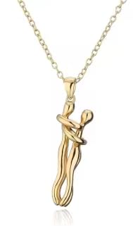 Hug Necklace for Couples Affection Link Pendant Collar de Abrazo Eterno Unity Jewelry Hugging Necklace Matching Couple Necklaces for Him & Her Love Pendant for Women