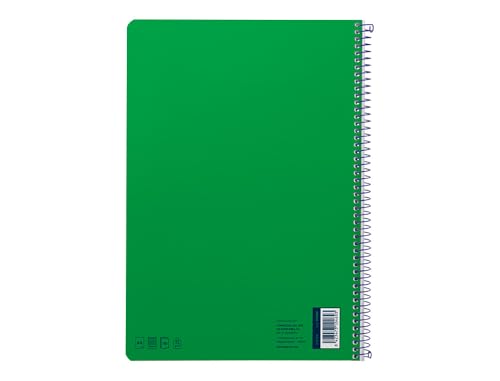 Miniatura 4 de Cuaderno Espiral Liderpapel A4 Smart Tapa Blanda 80h 75gr Cuadro 4mm Con Margen Color Verde