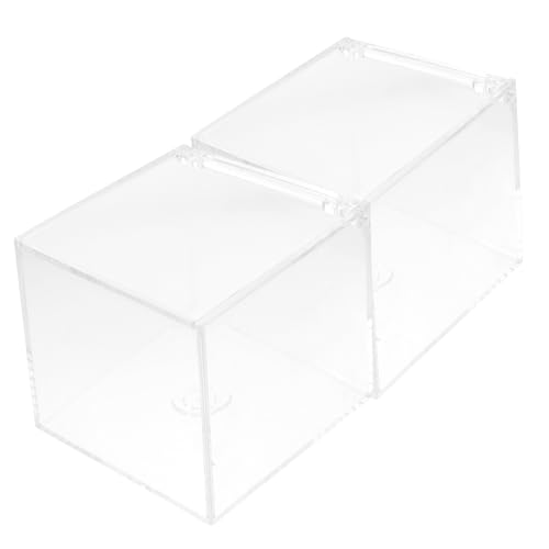 OFFSCH 2 piezas Caja Transparente de Almacenamiento con Tapa Abatible de Unidades para Joyería Dulces y Decoración Resistente y Duradera para Exhibición y Organización