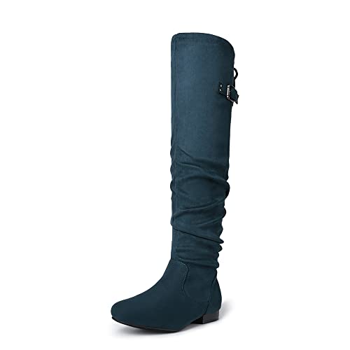 Image of DREAM PAIRS Women's Over The Knee Flats Slouch Thigh Boots