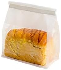 50pcs Thick Baking Toast Self Sealing Toast Package Bag Candy Bags Transparent Window Cotton Paper Curling Wire Sealing Bag (L,50PCS)