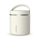 Hydrapeak 25oz Stainless Steel Vacuum Insulated Food Jar for Hot Food and Cold Food, Wide Mouth Leak-Proof Soup Jar for Adults, 10 Hours Hot and 16 Hours Cold (Ivory)