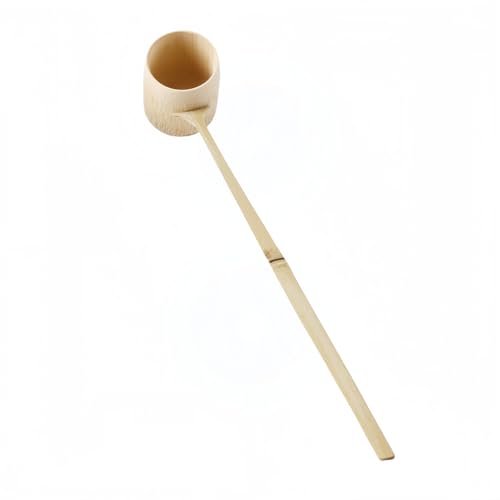 茶道用竹製柄杓・抹茶茶碗専用ヒシャク | 天然竹素材| 茶道具/抹茶道具/湯取り用にも便利 (小さい)