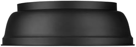 Golden Lighting Rebel 2-Light Flush Mount in Matte Black and Matte Black