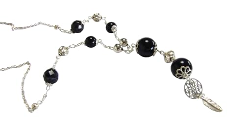 Sautoir argent 925 perles améthyste naturelle collier attrape-rêve