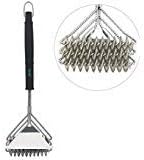 FUNFLOWERS Grill Brush, Bristle Free Safe 3-in-1 BBQ Cleaner Safe Stainless Steel Grill Brush for All Grills Durable & Effective