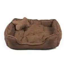 Slatters Be Royal Store Rectangular Shape Reversible Double Ultra Soft Ethnic Velvet Luxury Sofa Bed (with One Extra Pillow) for Dog/Cat/Pets/Puppy, Puppies/Rabbit. (L)