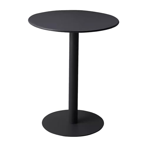 Mesa de Bar Redonda Alta con Estructura de Metal para cócteles, desayunos, bistró, Pub, mostrador de Bebidas Circular (60 x 60 x 104 cm) (Negro 40 x 40 x 62 cm)