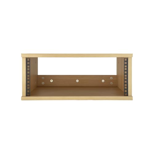 fmuser 4U Wooden Desktop Studio Rack in Golden Oak Finish
