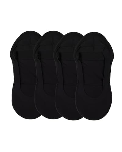 MeMoi 4 Pairs Women's Cushioned Fine Edge No-Show Sock Liner