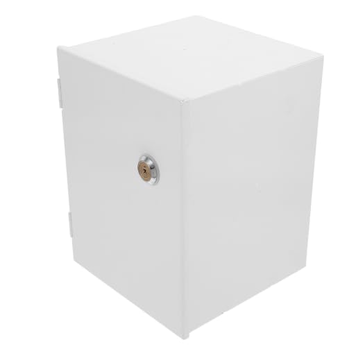 Happyyami Caja Protectora para Regletas de Enchufes en Hierro Esmaltado Blanco con Cubierta Cerrable y Diseño en Forma de Paraguas para Cocinas Húmedas y Baños