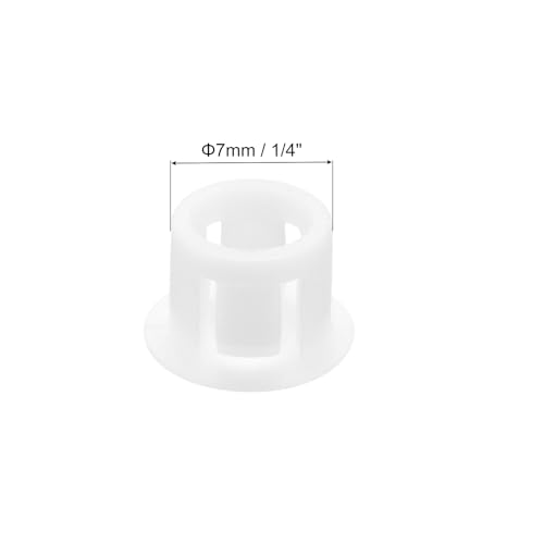 Image of MECCANIXITY 100PCS 7mm(1 /4 inch) White Plastic Hole Plugs, Flush Type Panel Hole Plugs Insert End Caps for Locking Hole Tubes Furniture Cabinet