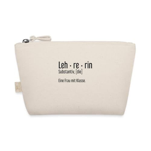 Spreadshirt Abschiedsgeschenk Lehrerin Danke Geschenk | Eine Frau Mit Klasse Abschied | Mäppchen Federmäppchen Aus 100% Baumwolle | Dankeschön Geschenk Lehrerin, One size, Natur