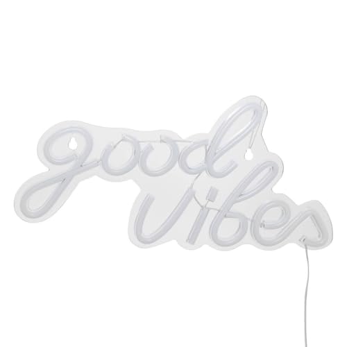 Atmosphera - Tube néon mural led good vibes rose l 40,5cm