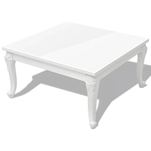 vidaXL Table Basse Table d'appoint de Salon Bureau 80 x 80 x 42 cm Laquée Blanc