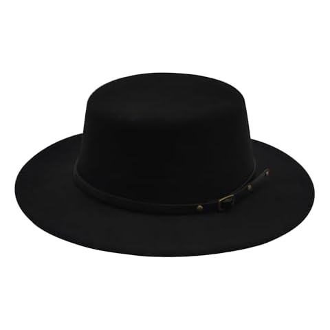 Willheoy Fedora Hats for Women Flat Top Hat for Men Pork Pie Hat Wide Brim Church Hat Boater Trilby Cap Cover