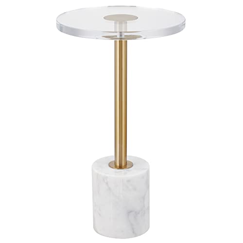 LIKENOW Furniture Acrylic Side Table,Clear Small Round End Table for