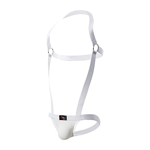 Ropa interior para hombre, con anillo para colgar en el cuello, tirantes vacíos, ropa interior para hombre, blanco, XL
