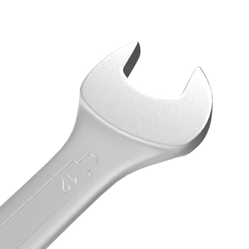 Image of Groz Combination Spanner 12 mm, Length155 mm | DIN 3113 Standards | Chrome Vanadium, Matt Satin Chrome Combination Wrench Tool | CSP /DIN /12G