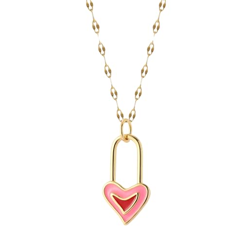 Collier d'amour rouge pour femmes LXGGUC avec chaîne romantique en verre