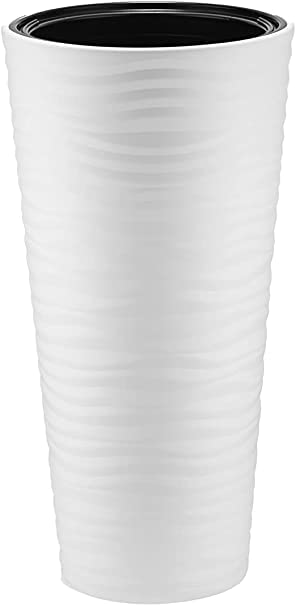Long pot de fleurs blanc 57 x 30 x 30 cm pour intérieur extérieur