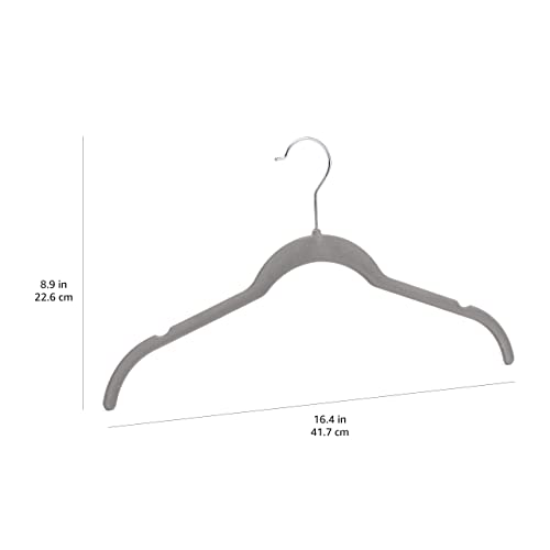 Amazon Basics Velvet Shirt/Dress Hangers Pack of 100, Grey