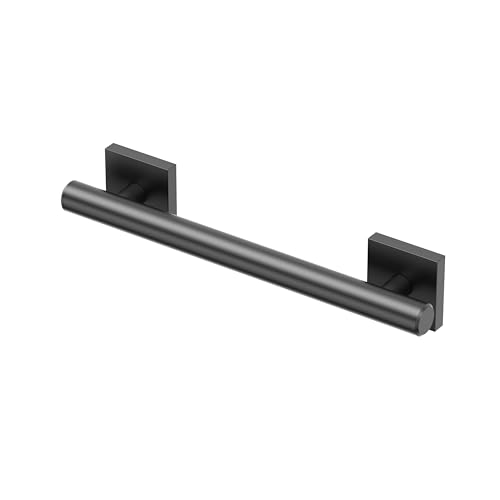 Gatco 940MX Elevate 12" L Grab Bar, Matte Black/ADA Compliant Stainless Steel Safety Grab Bar for Bathroom