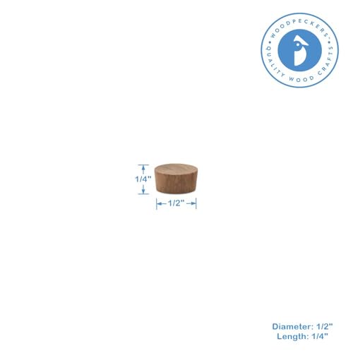 Image of Wood Plugs for Furniture, 1 /2 inch Walnut Wood Flat-Head Plug, Wooden Plug for Screw Holes - Pack of 100 by Woodpeckers