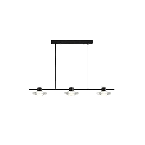 Plafonnier LED noir design cristal pour illuminer votre table de salle à manger