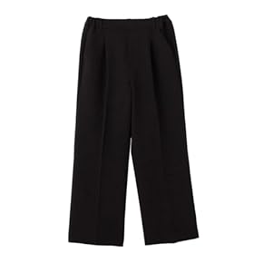 パンツ ウール混 無地 ブラック 黒色 レディース 大きめ ゆったり 13号LL パンツ ウール混 無地 ブラック 黒色 レディース 大きめ