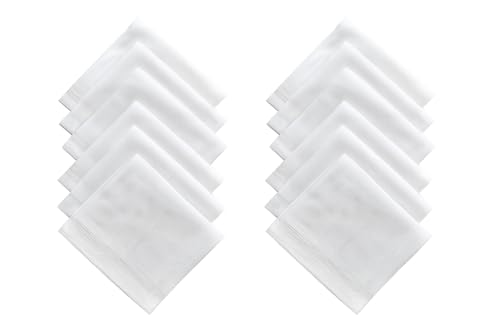 Image of Premium 100% Cotton Handkerchiefs for Men, 48 x 48 cm, Large Size Rumal Napkins, White & Multicolor Stripes