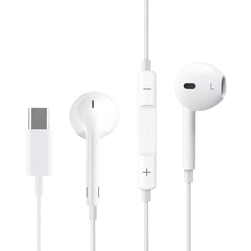 DONOONIS Ecouteurs Filaire pour iPhone, Écouteurs Filaire USB C Stéréo Intra Auriculaires avec Micro et Contrôle du Volume pour iPhone 16/16Pro/15/15Pro,Galaxy S24 S23 S22