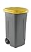 Mobil Plastic Bidone Raccolta differenziata Lt. 100 con ruote - Fondo grigio e Coperchio Giallo