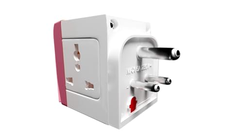 rts 3 Pin Multi Plug Socket-Universal Travel Adapter with Individual Switch Safety Shutter LED Indicator-3 Way Plug Extension for Computer, PC, Printer, Laptop, Television, Phone,iPad,DSLR Camera Pink 9 21FXYBQMyKL