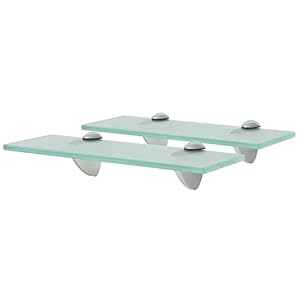 vidaXL フローティングシェルフ 2個セット ガラス製 30x10cm 8mm